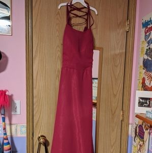 Plum colored long prom dress